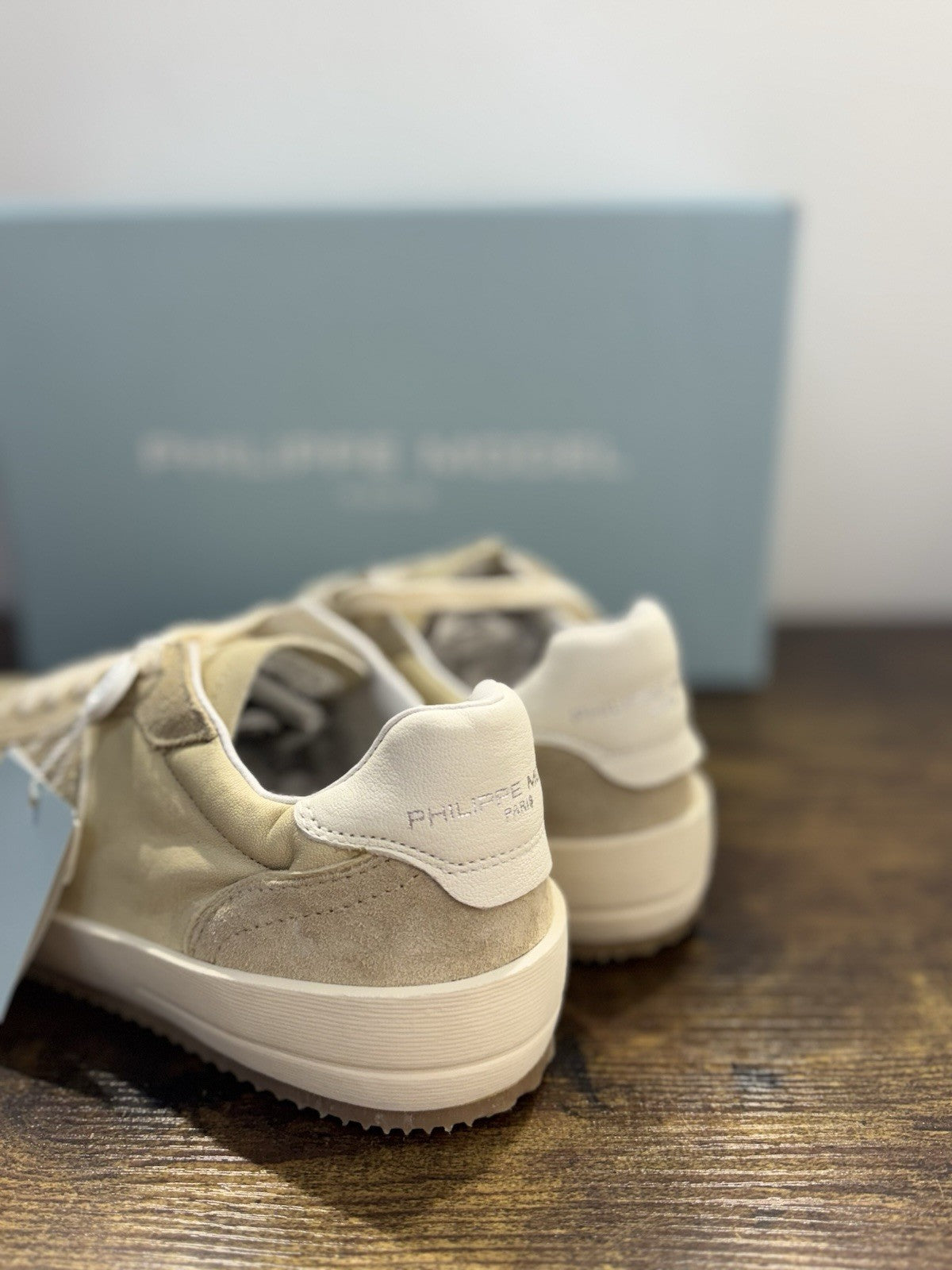 Philippe Model Nice Low Sneaker Pelle Sabbia  Casual Uomo 40