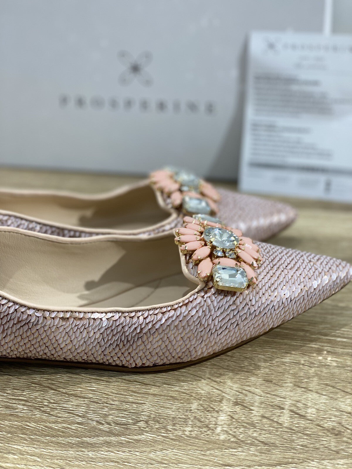 Prosperine Donna  Ballerina Lavorazione Sacchetto Rosa Paiettes 37.5