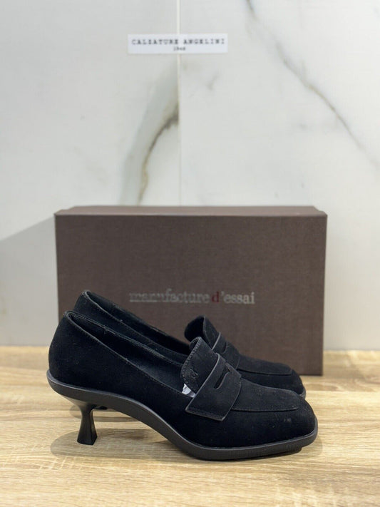 Manufacture D’essai Mocassino Donna Suede Nero Casual Loafer 37