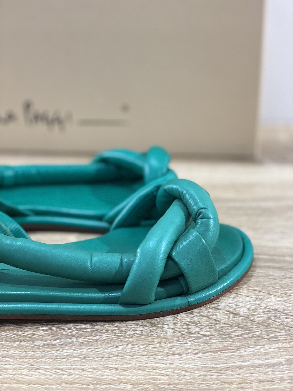 Lorena Paggi Sandalo Donna In Pelle Verde Made In Italy 40