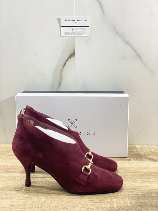 Prosperine Stivaletto donna 8131 suede bordeaux handamde in italy 36