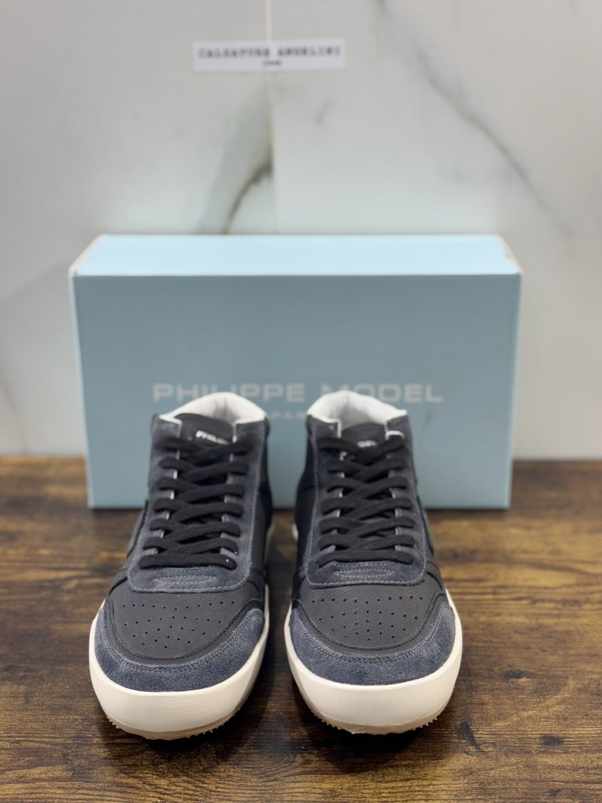 Philippe Model Nice Mid Men Sneaker Uomo Pelle E Suede Nero  41