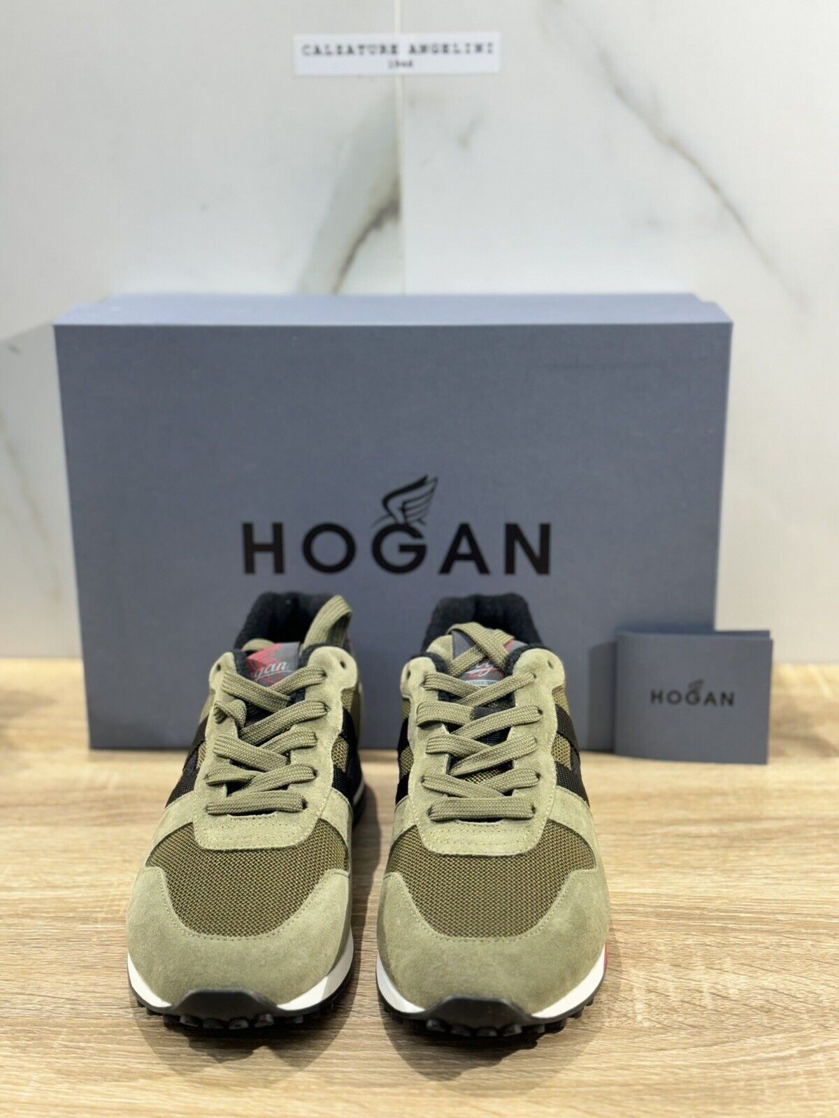 Hogan H383 sneaker uomo retro running Green  hogan luxury men shoes 39