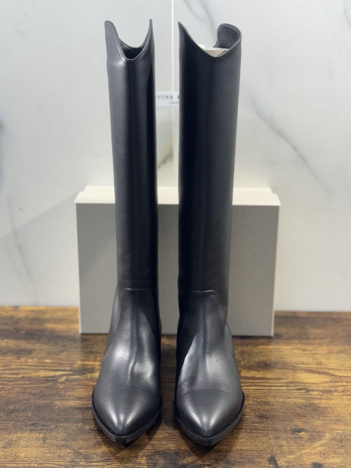 Sergio Levantesi Stivale   Pelle Nero Texano    Luxury Made In Italy Donna 41