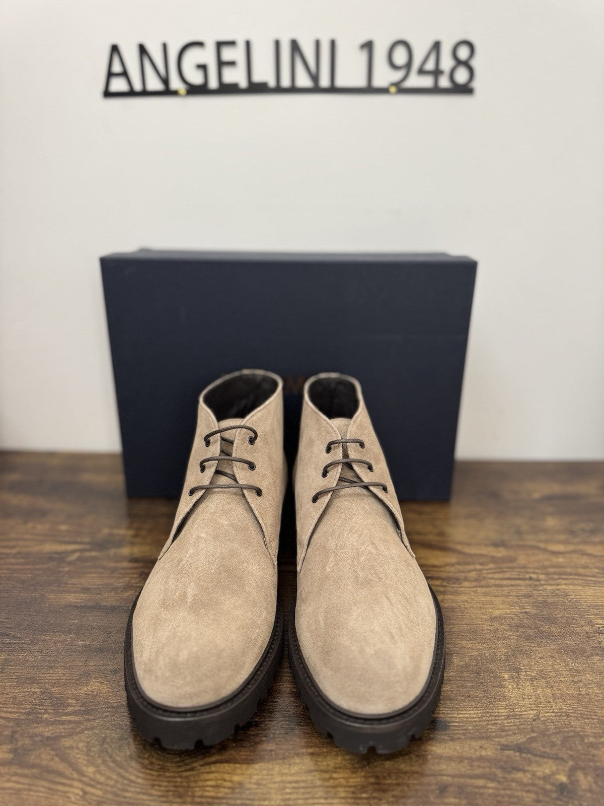Boemos Polacchino Suede Beige 100% Made In Italy Casual Boot Uomo 44