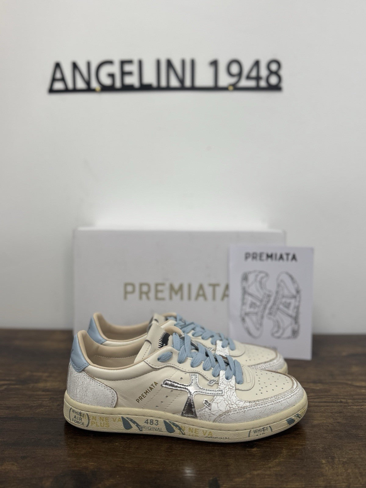 Premiata Clayd Basket Sneaker Pelle Bianca Sky   Casual Premiata Donna 37