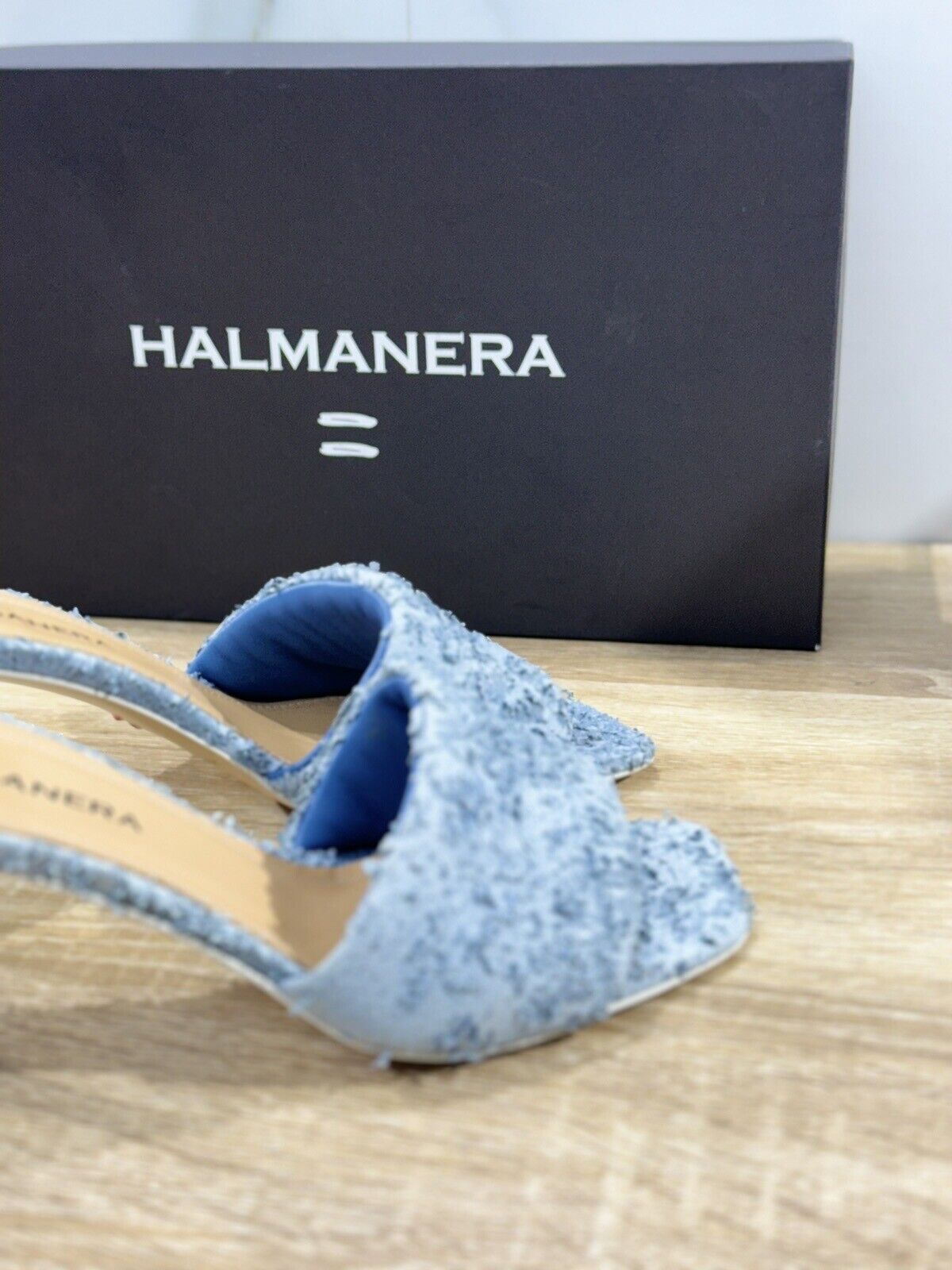 Halmanera Sandalo Donna Dana  In Pelle Blu  Luxury Shoes 37