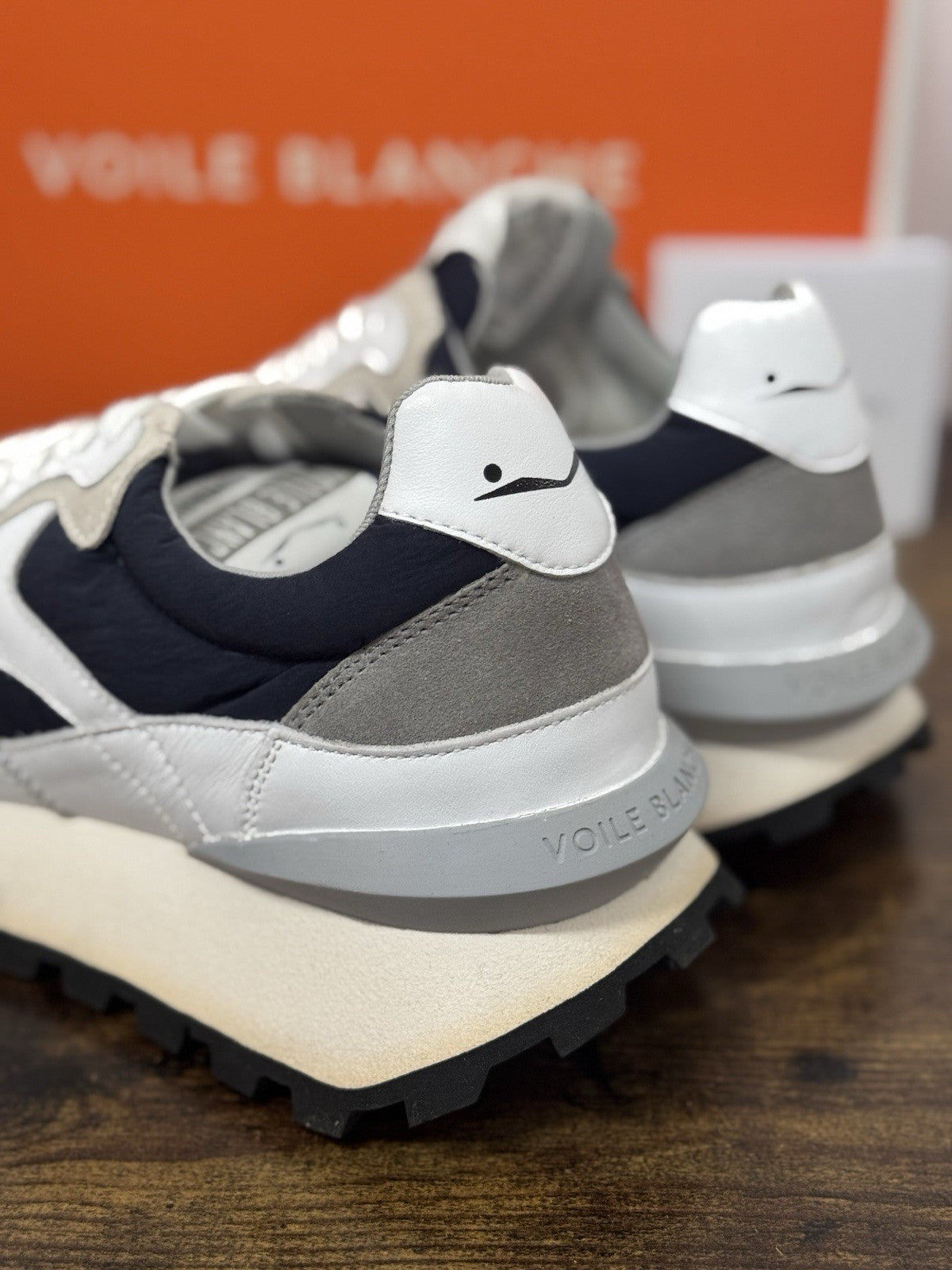 Voile Blanche Sneaker Owark  Pelle Bianca Blu  Casual Uomo 44