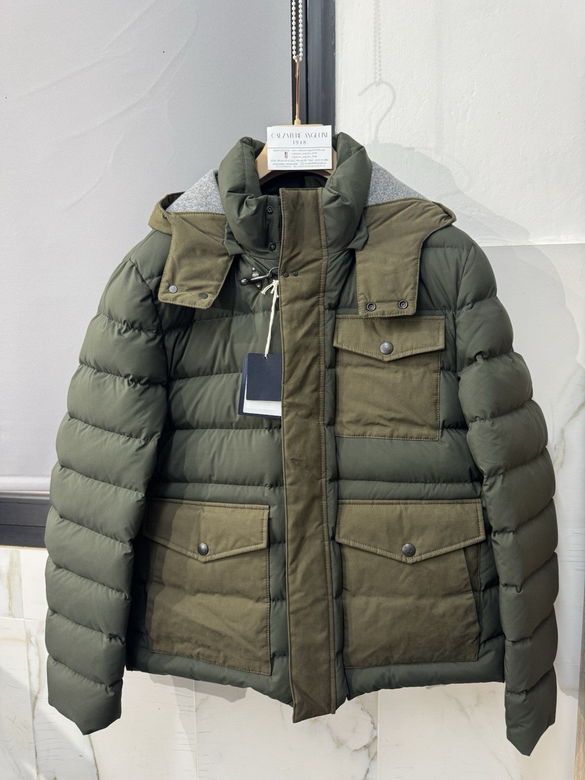 Fay Piumino Verde Militare  Con Cappuccio  Luxury Fay Uomo xxl