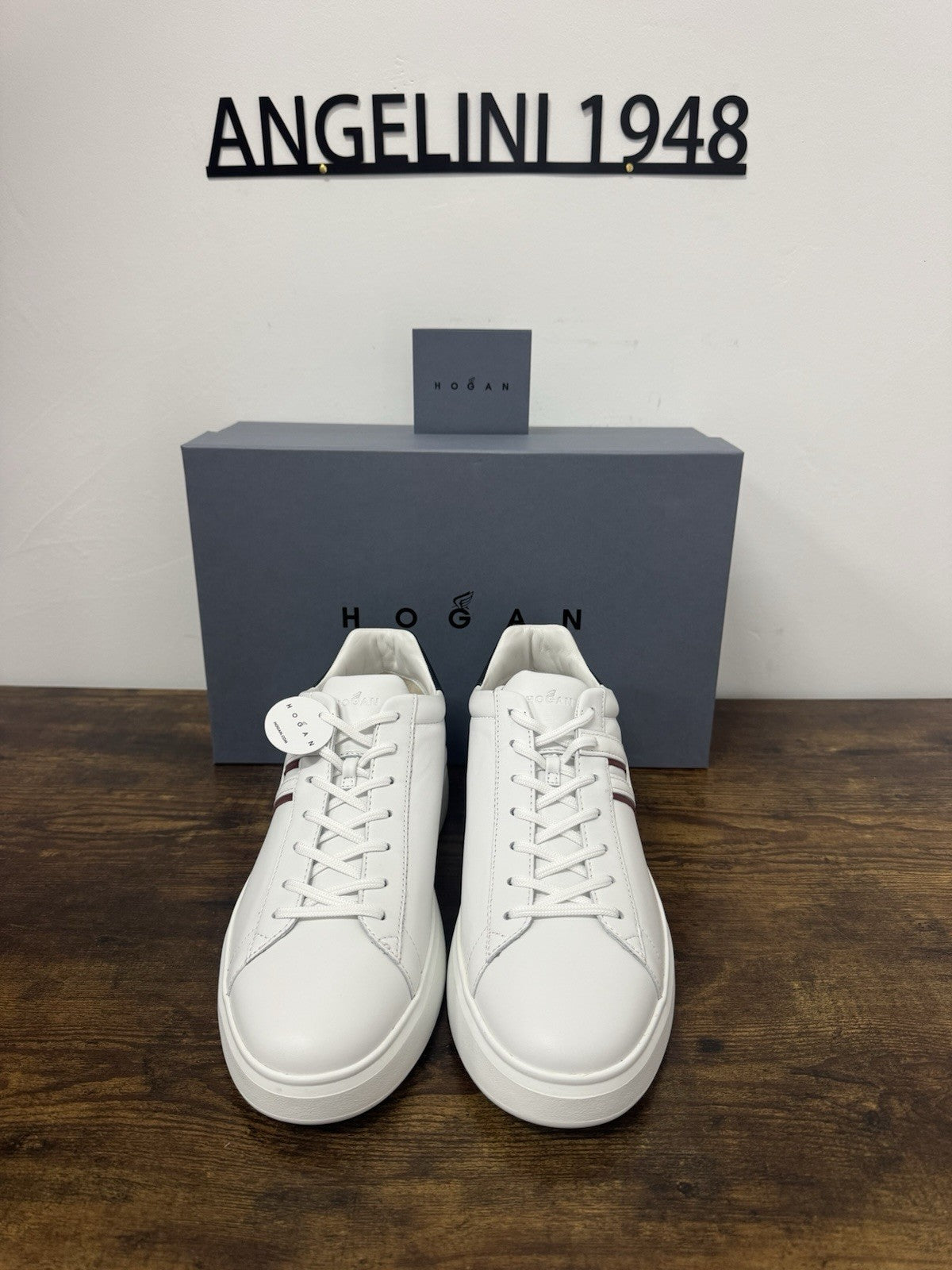 Hogan H580  sneaker Pelle Blu Bianco    memory foam Luxury HoganShoes Uomo 43