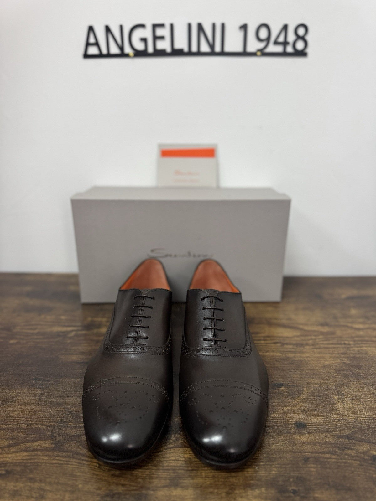 Santoni Oxford Goodyear    Pelle Marrone  Luxury Santoni Scarpa Uomo 44.5