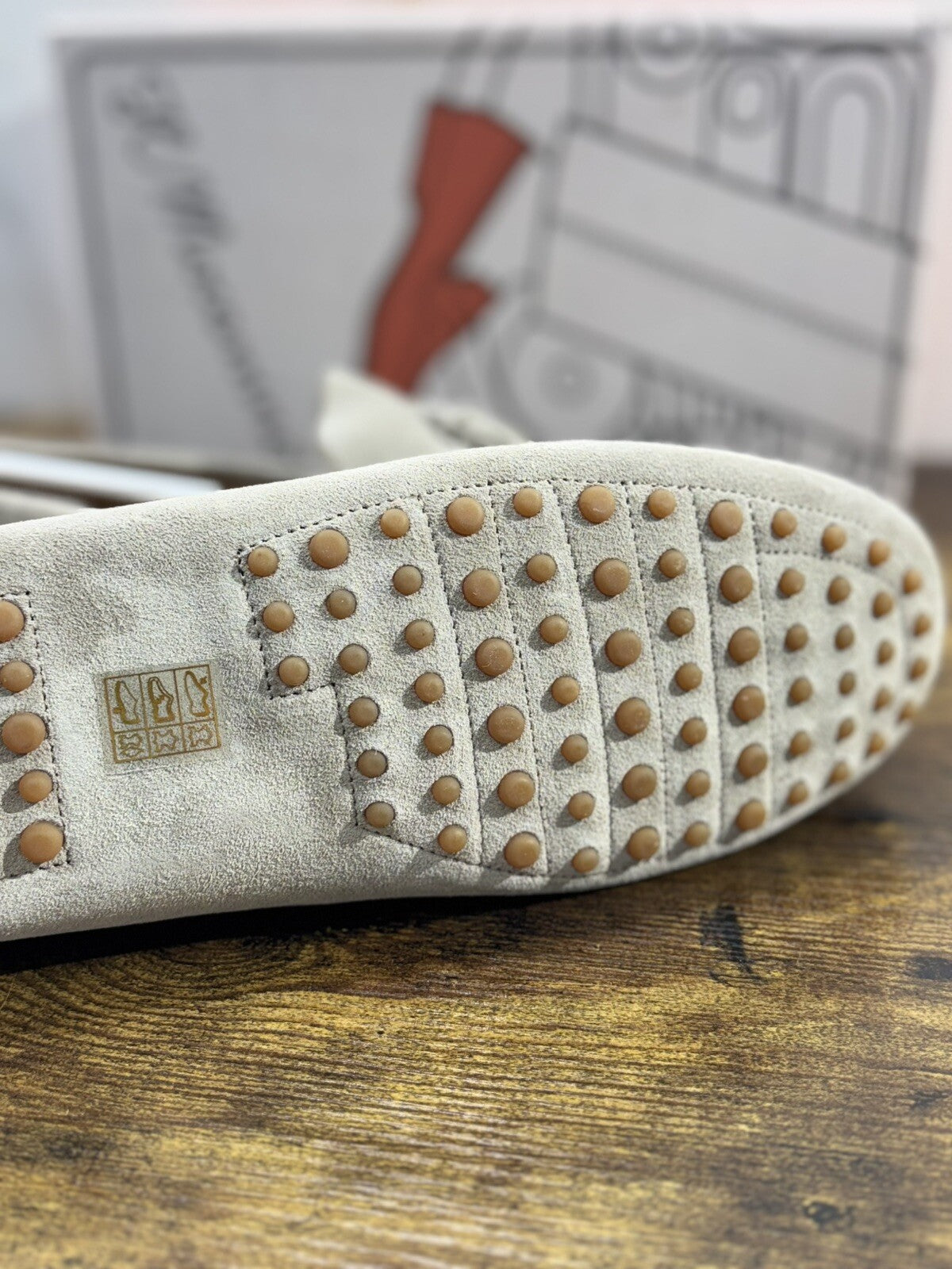 Il Mocassino Scarpa Uomo Modello Driver  Suede Roccia Handmade In Italy 42.5