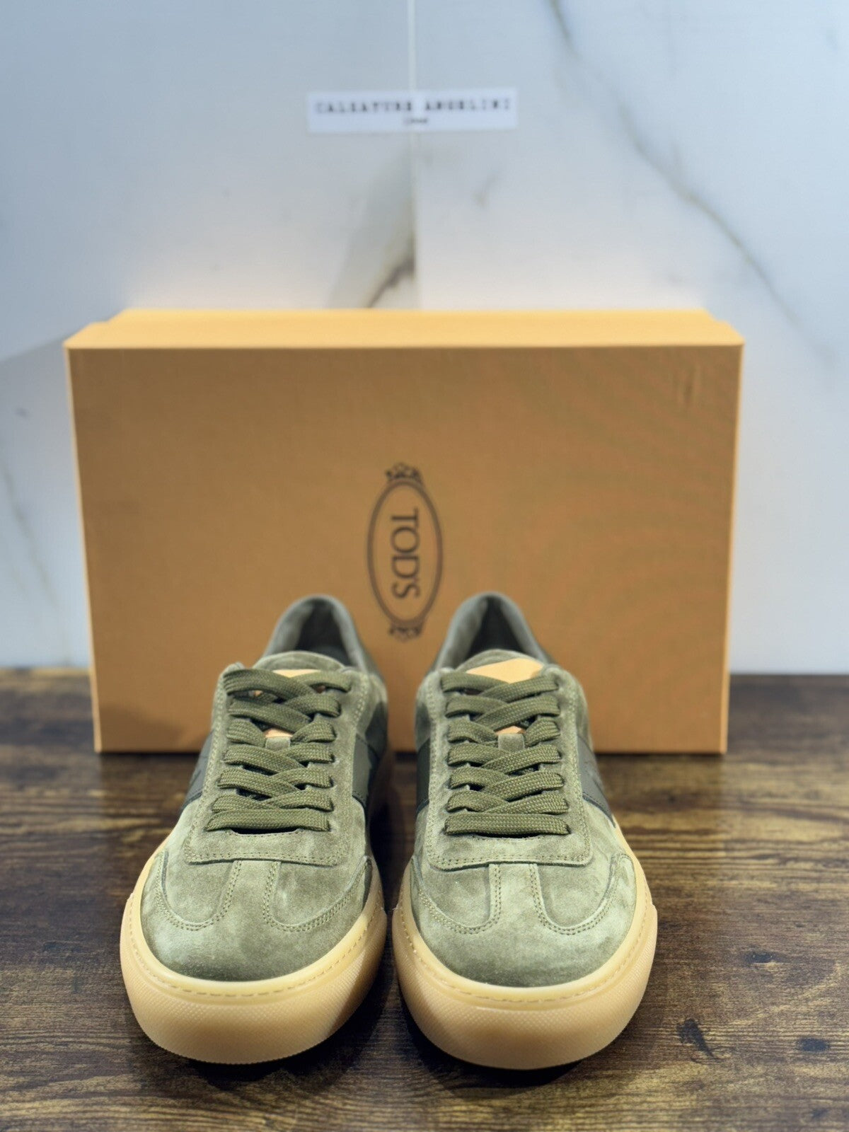 Tod’s Sneaker Uomo     Luxury Tod’s Casual Men Shoes  Suede Verdone 41