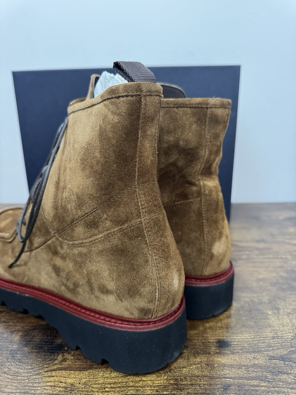 Boemos Stivaletto Suede Cuoio 100% Made In Italy Casual Boot Uomo 43