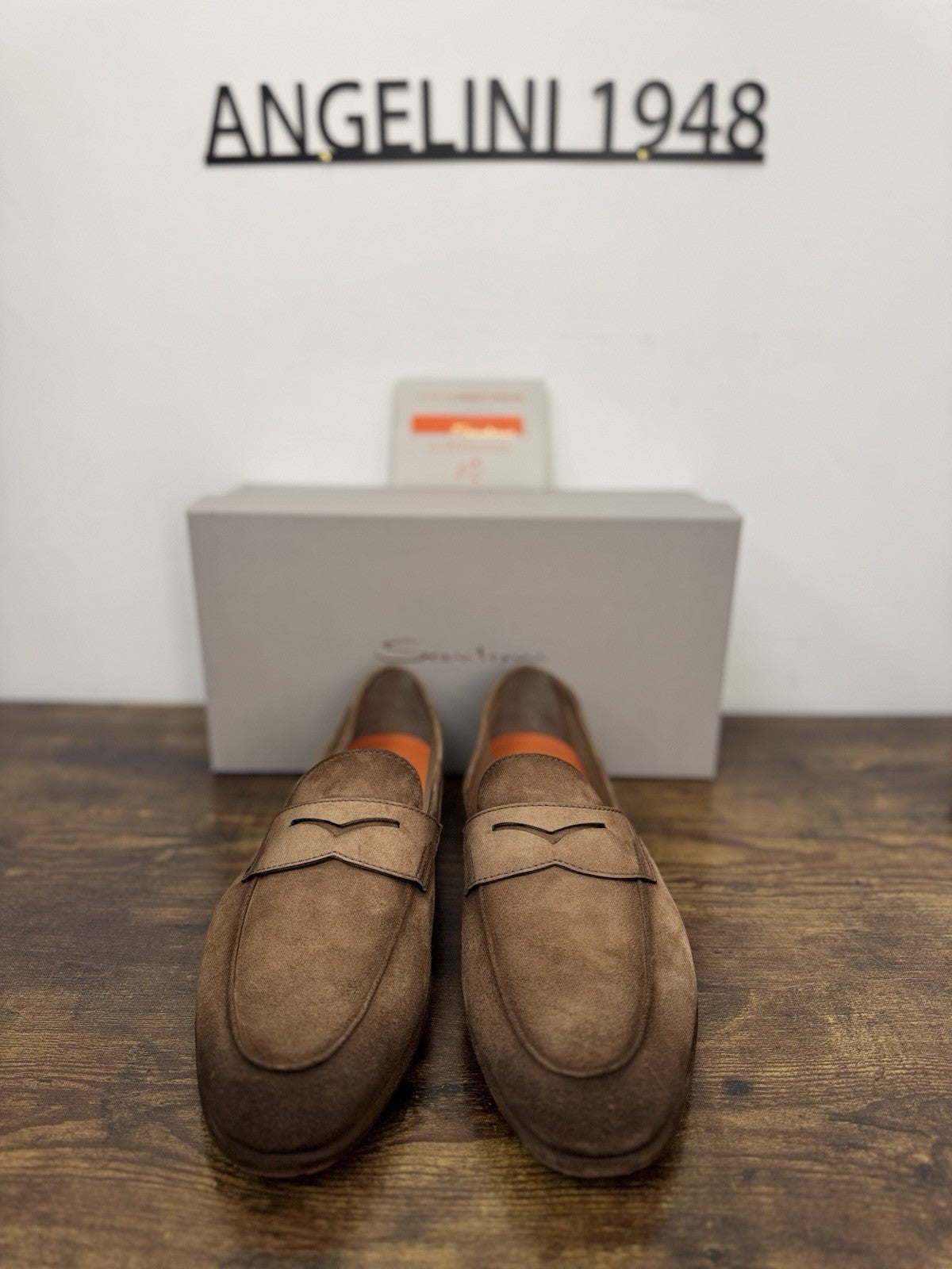 Santoni Mocassino Driver Pelle Suede Marrone  Luxury Scarpa Santoni Uomo 45.5