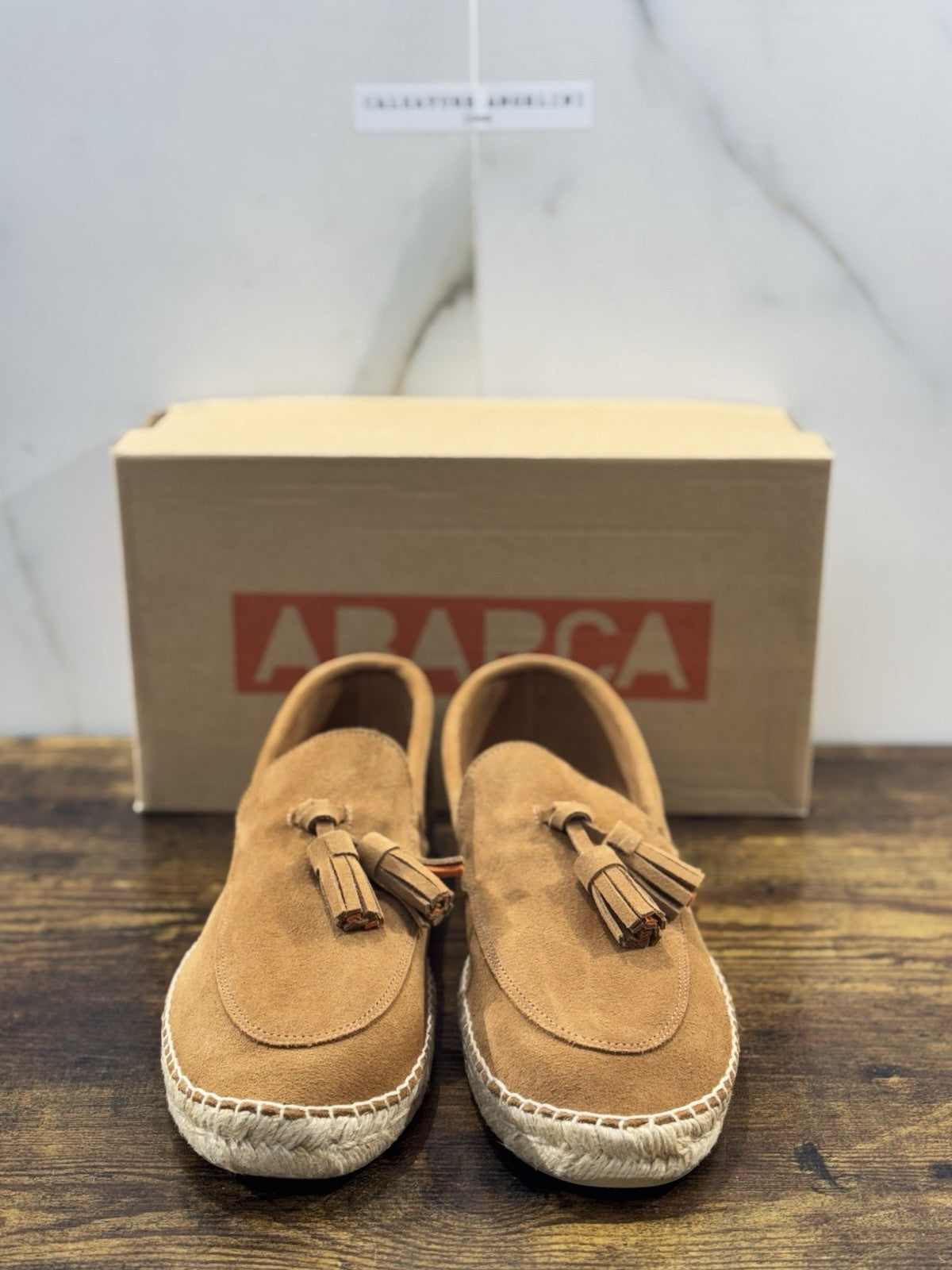 Abarca Espadrilles Suede Cuoio Casual Uomo 45