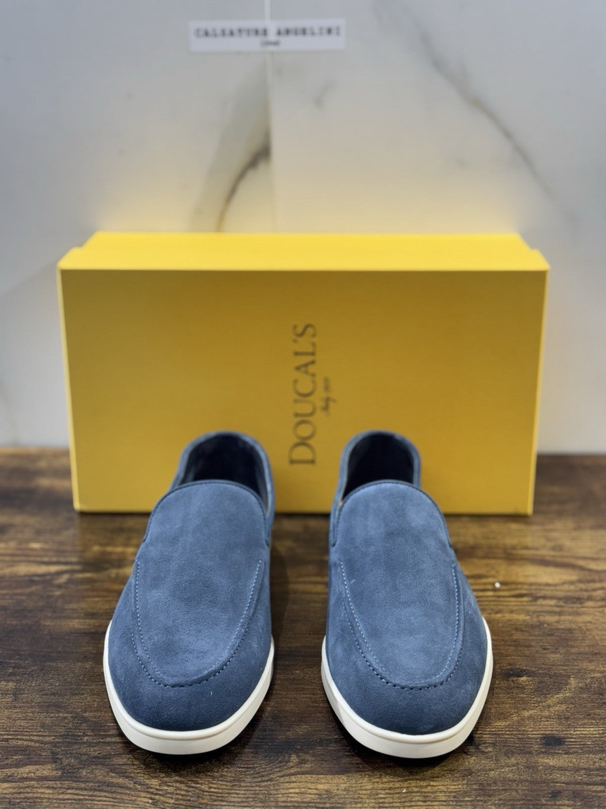 Doucal’s Mocassino Summer Walk Suede Avio  Luxury Doucal’s Scarpa Uomo 40