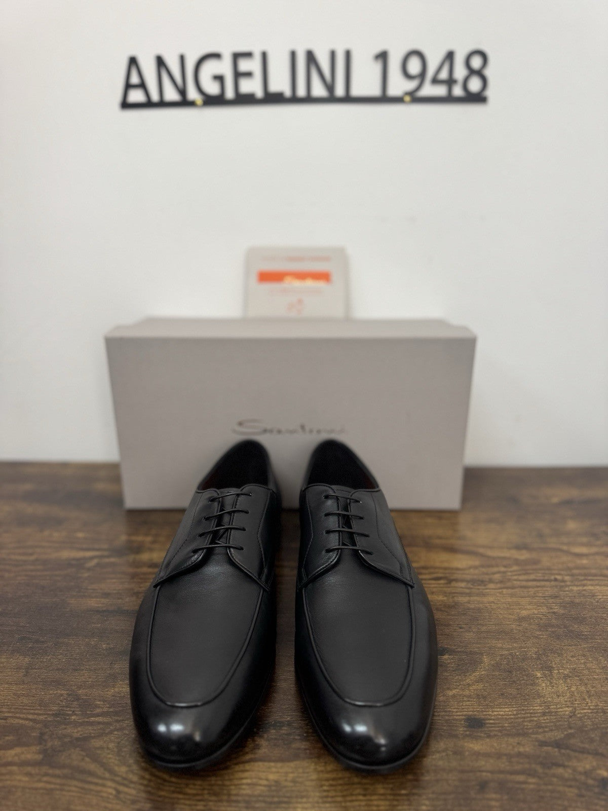 Santoni Derby Super Soft Goodyear Pelle Nero Luxury Scarpa Santoni Uomo 44