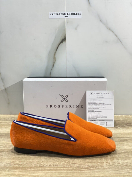 Prosperine Mocassino donna in Pony Arancio luxury made in italy 38