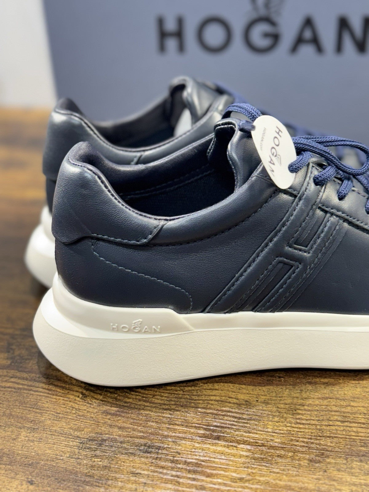 Hogan H580  sneaker Pelle Blu   memory foam Luxury HoganShoes Uomo 41.5