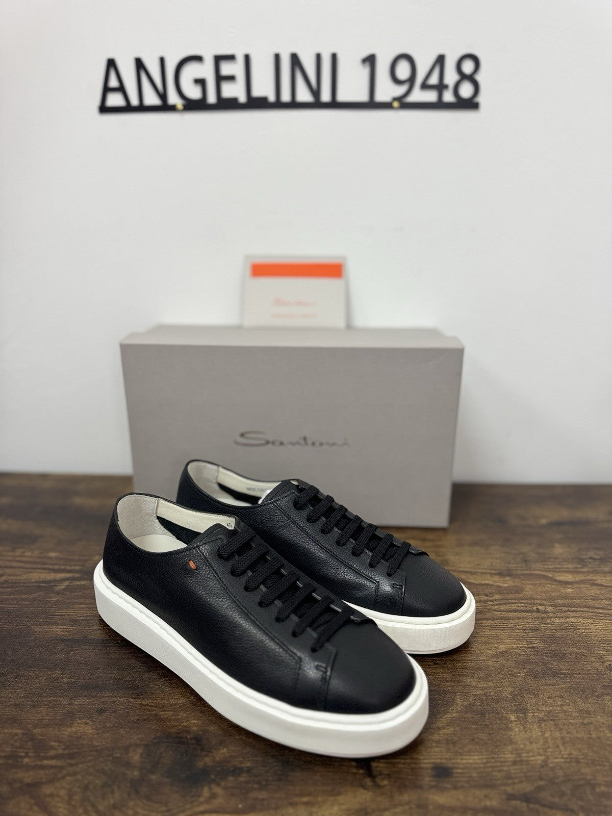 Santoni Sneaker Icon Pelle Nera   Casual Scarpa Santoni 40