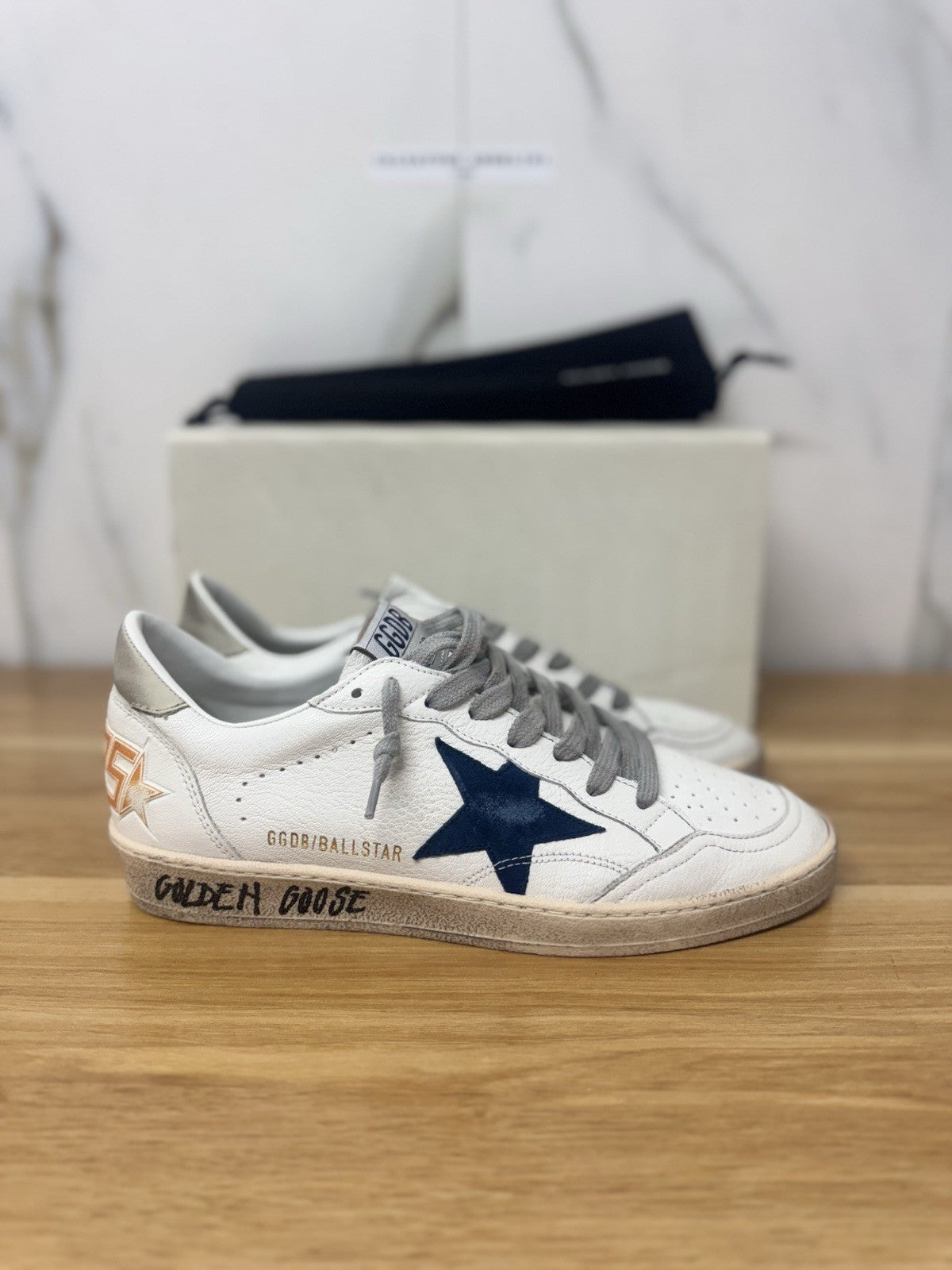Golden Goose Ball Star White Blu Ice    Luxury Golden Goose Uomo 42