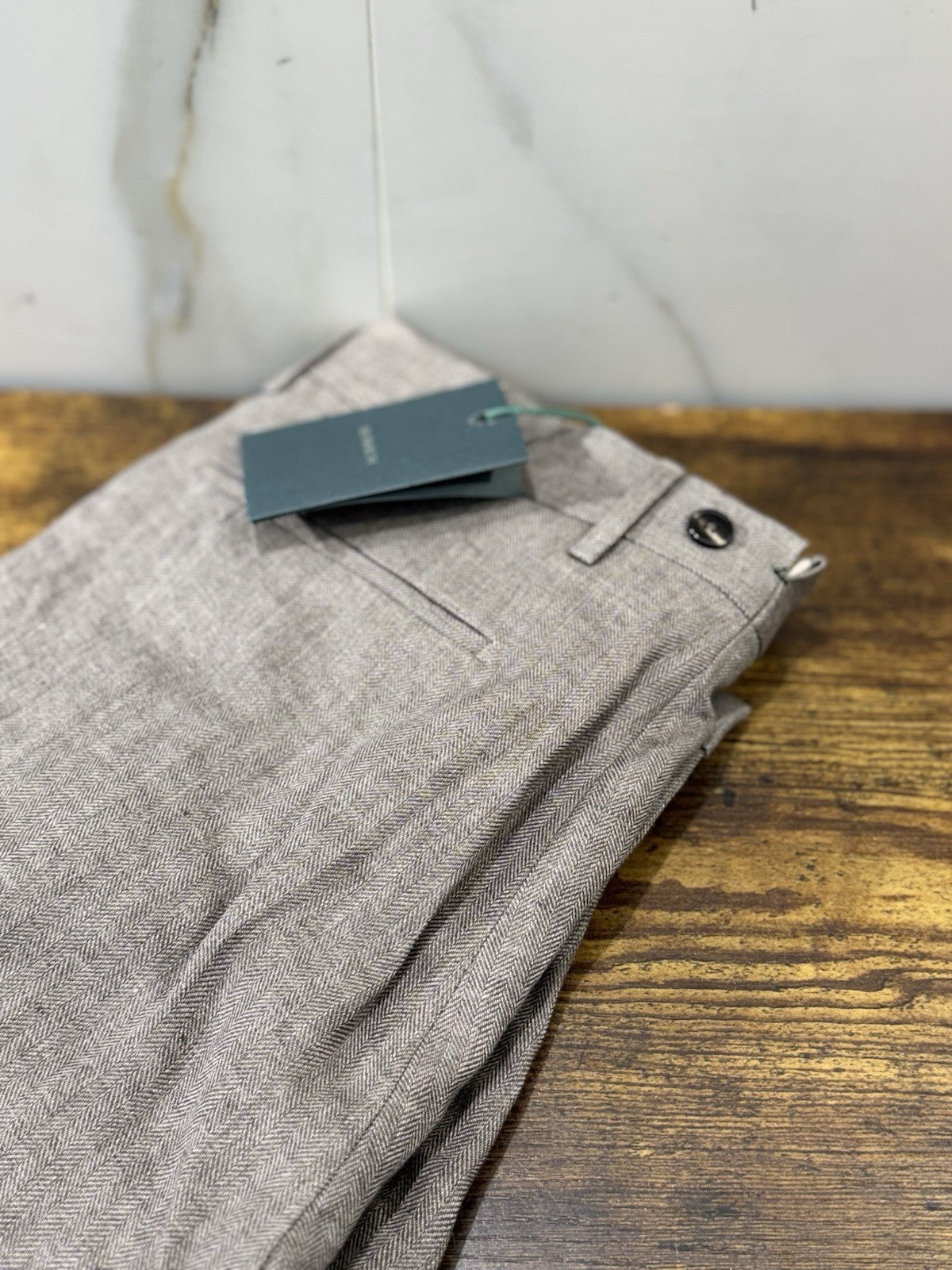 Berwich Pantalone Lino Barber Marrone   Made in Italy  Uomo 44