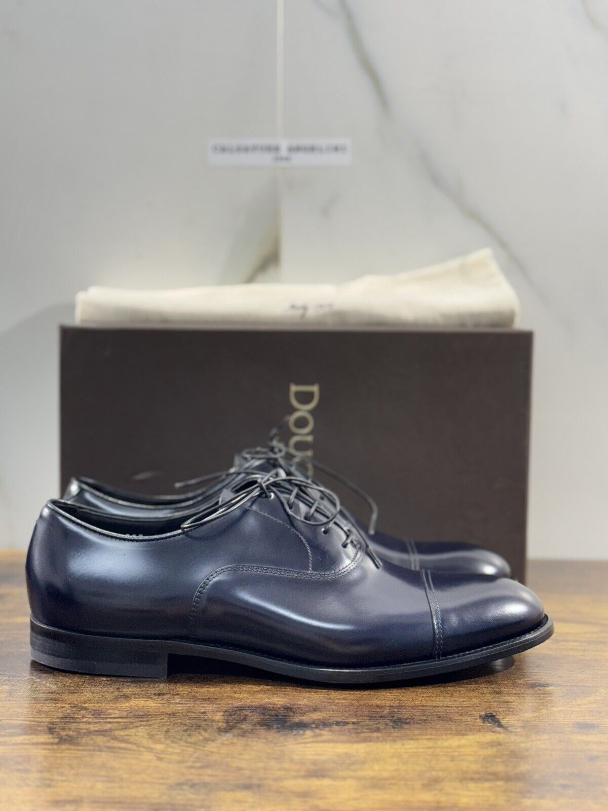 Doucal’s Scarpa Uomo Derby Oxford Pelle Blu Luxury Men Doucal’s Shoes 43