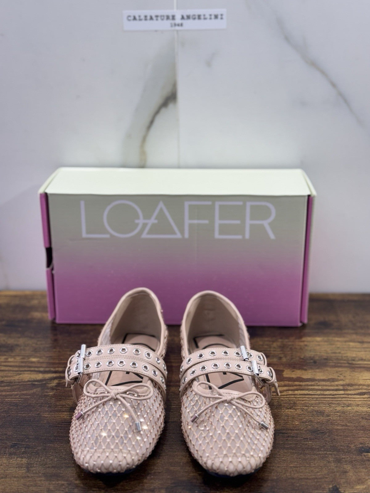 Ballerina Loafer Anna Pelle Rosa  Intrecciata Donna 36