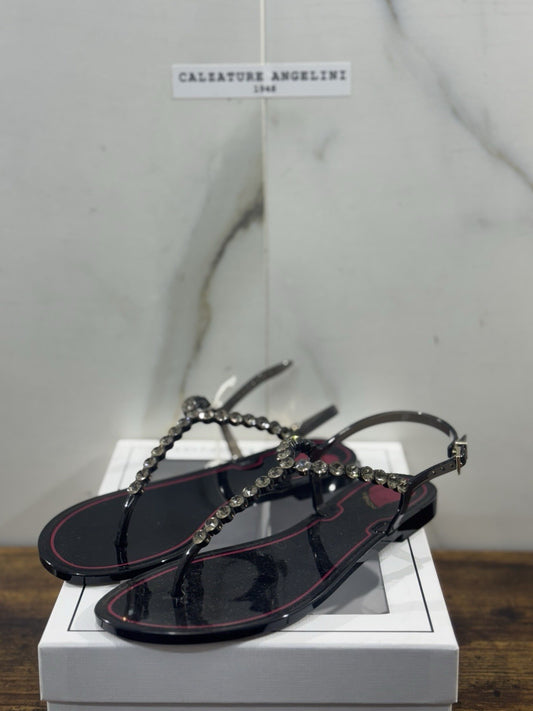 Menghi Sandalo Real Swarovski Nero   Donna 37