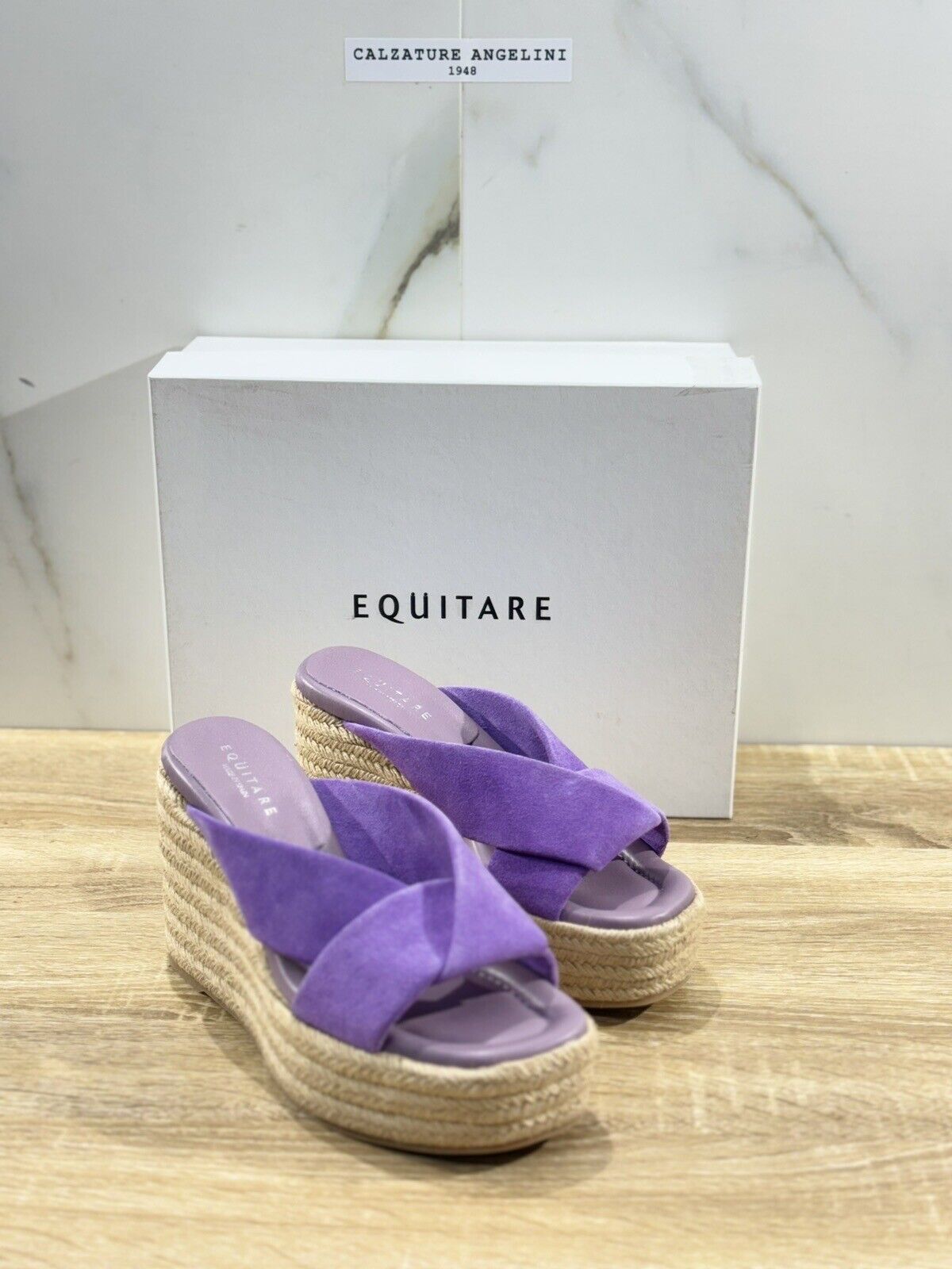 Equitare Sandalo Donna Ocala  Suede Viola    Zeppa 37