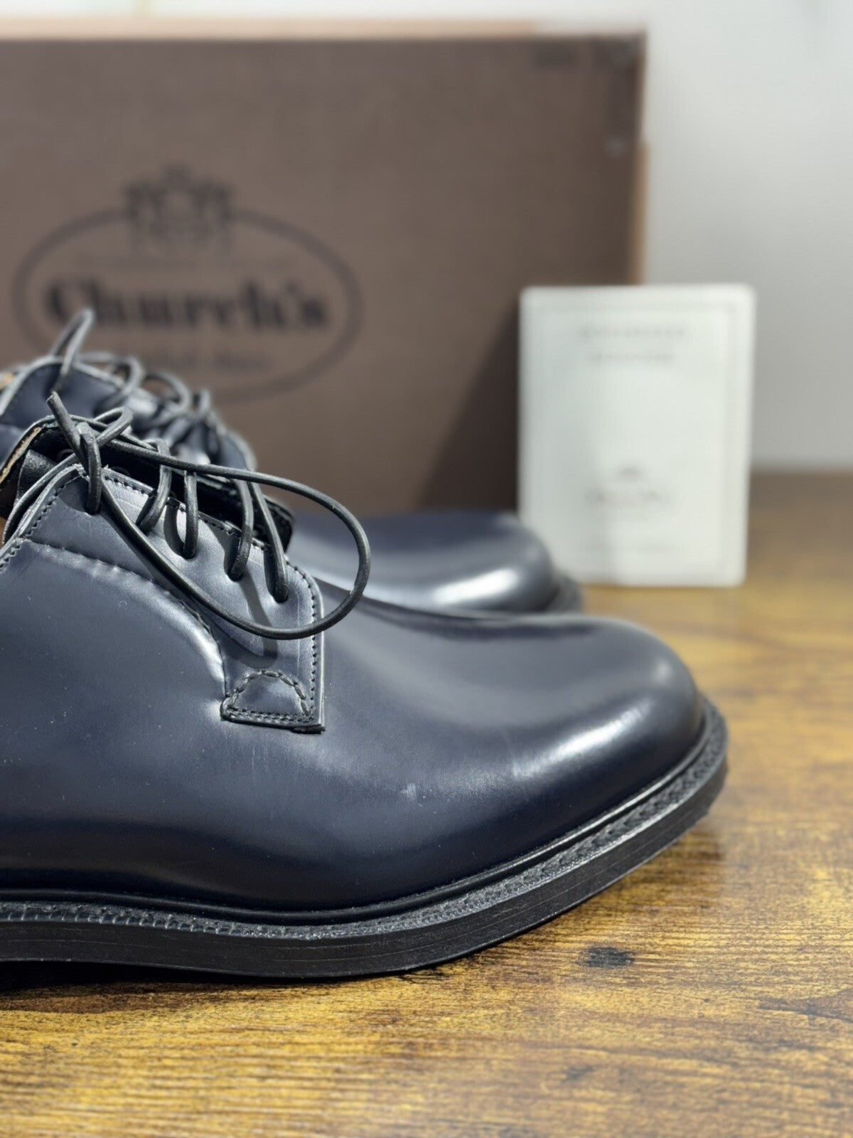 Church’s Shannon  Polished Binder Derby Blu Navy  Men Shoes 42.5