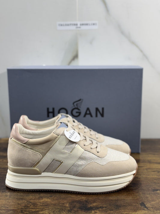 Hogan H483  Donna Sneaker  Suede Beige   Luxury Hogan Woman  39