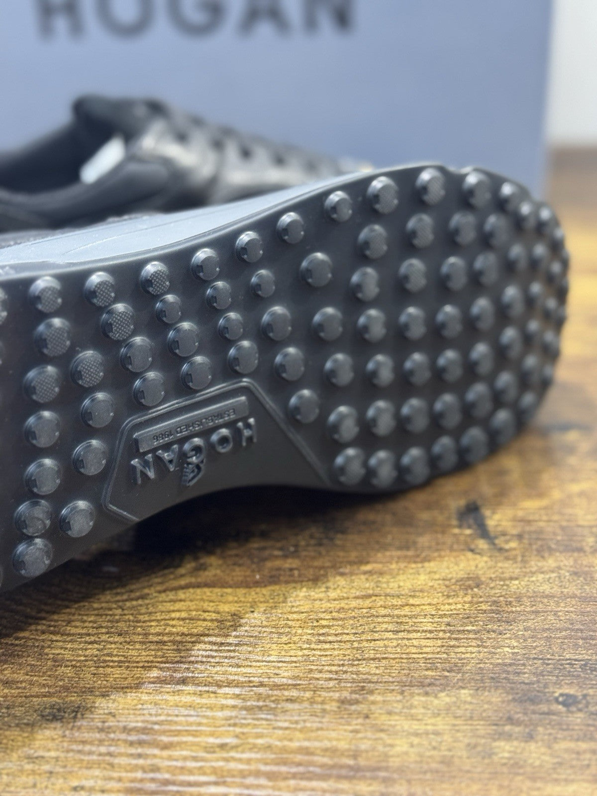 Hogan New Hyperlight Sneaker Pelle Nero Memory Foam Luxury Hogan Uomo 42.5