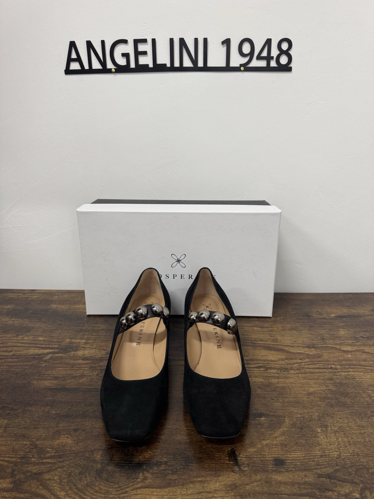 Prosperine Décolleté Suede Nero Con Tacco Scarpa Donna 40