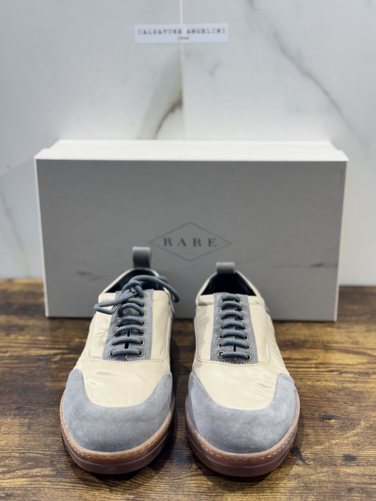 Rare Sneaker Uomo Suede Blu Fondo Ultra Flexible Top Quality 44