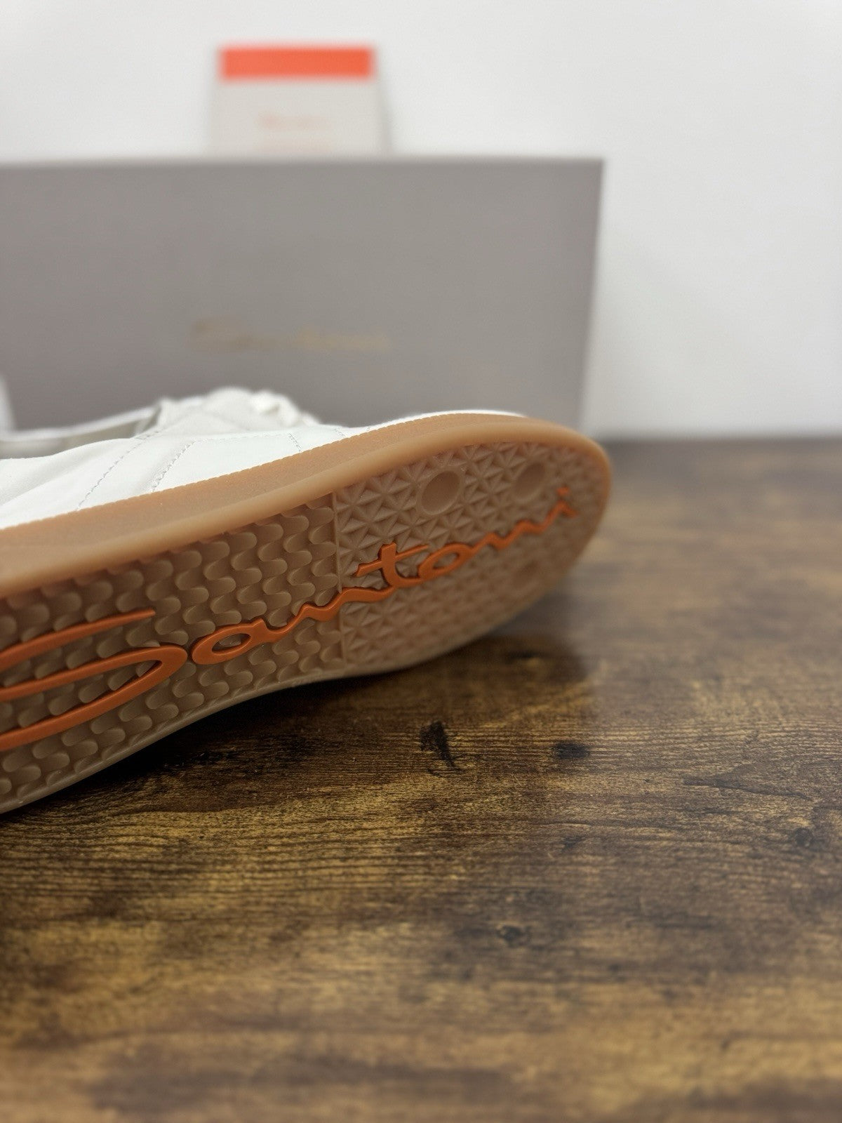 Santoni Sneaker Pelle Bianca Luxury Scarpa Santoni Uomo 42.5
