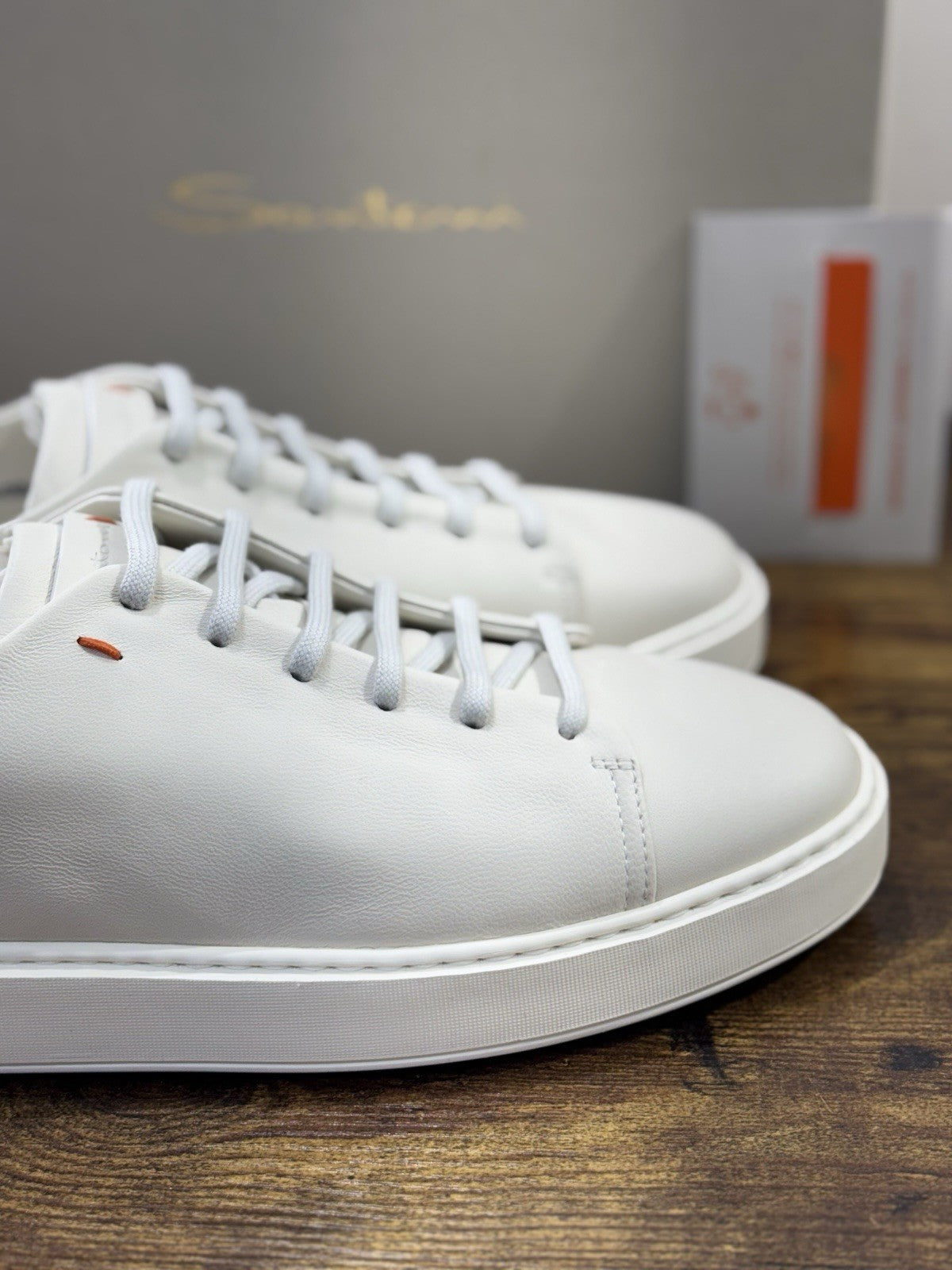 Santoni Sneaker Icon Pelle Bianca Luxury Santoni Scarpe Uomo 42