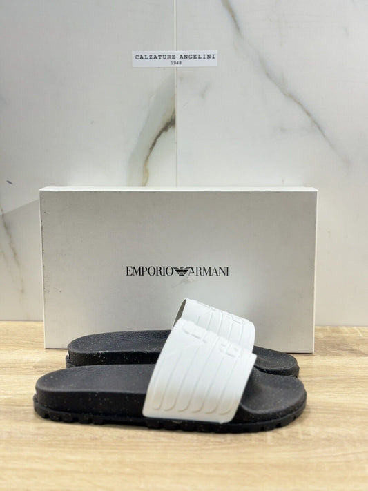 Emporio Armani Sandalo Uomo Ciabatta Bianco Gomma Luxury Slide Armani 42