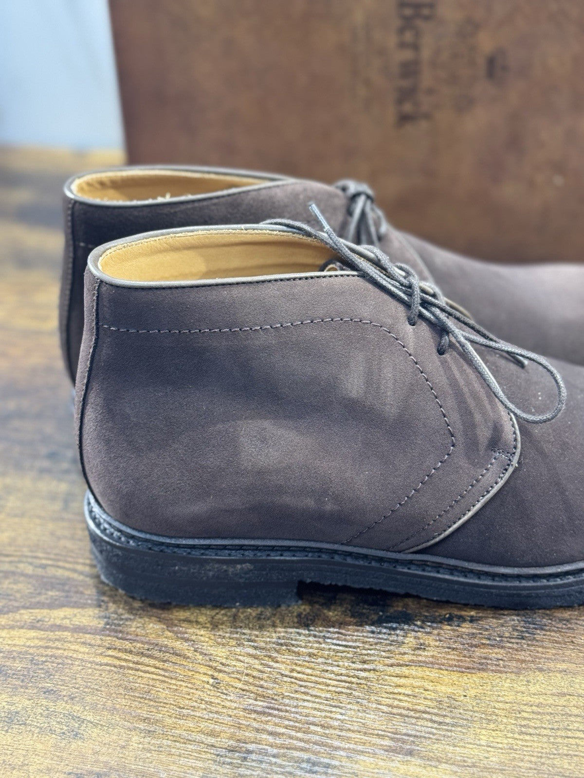 Berwick 1707 Polacchino Testa Moro Suede Fondo Para Cuoio   Uomo 41,5