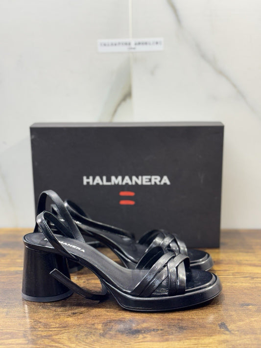 Halmanera Sandalo Pelle Nero Con Tacco Causal Halmanera Donna 37