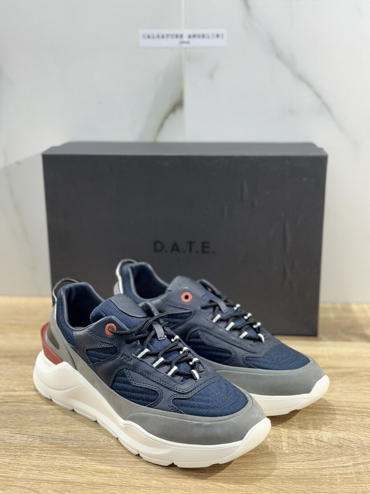 D.A.T.E Fuga Method  Gray Blu   Uomo  sneaker Pelle    Casual Shoes 42