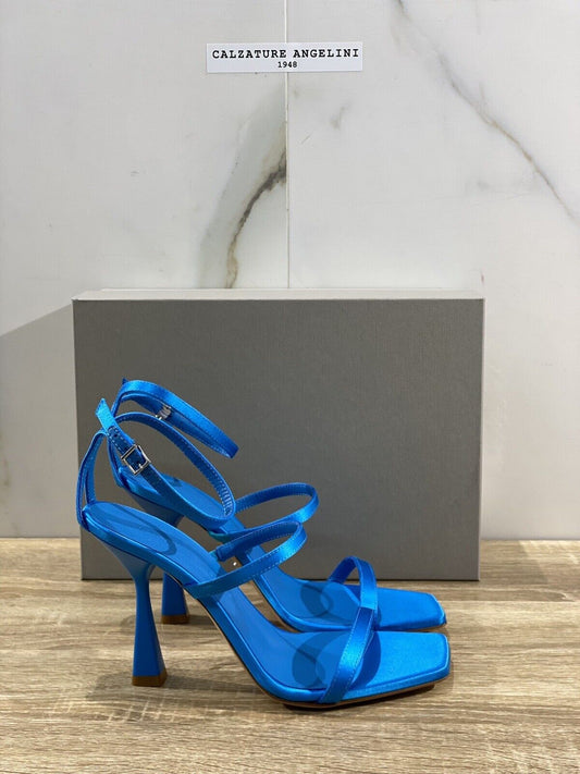 Sergio Levantesi Sandalo Donna Telen Raso Blu Luxury Woman Sandal 37