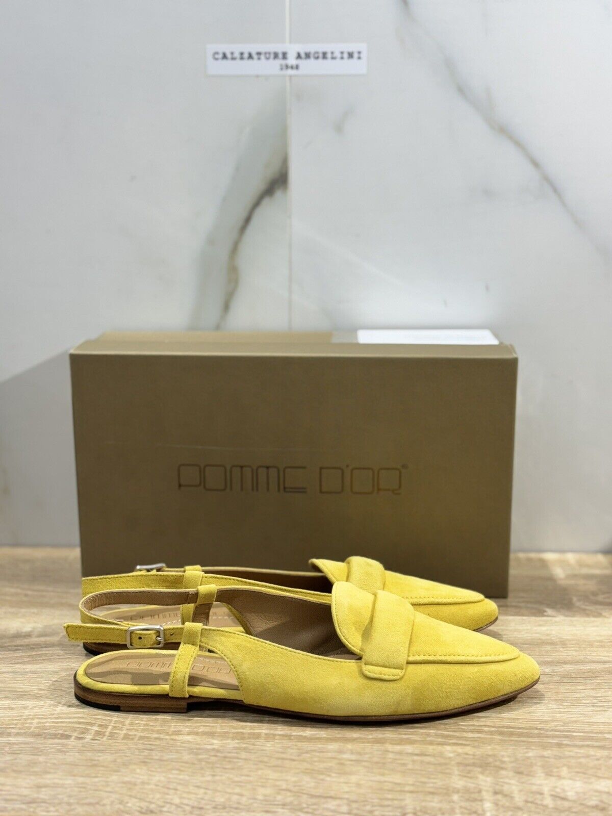 Pomme D’or Sling  Back Donna Suede Giallo Luxury Handmade Woman Pomme D’or 37