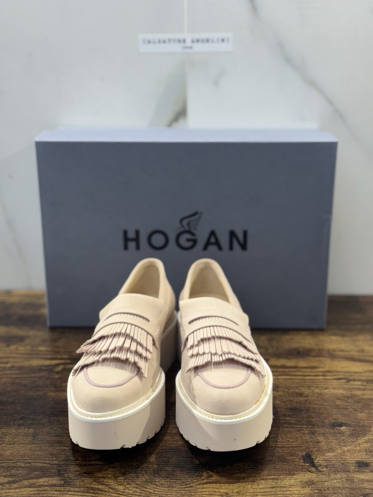 Hogan Mocassino H355 Suede Light Pink Extra Light Zeppa Casual Hogan Donna 38