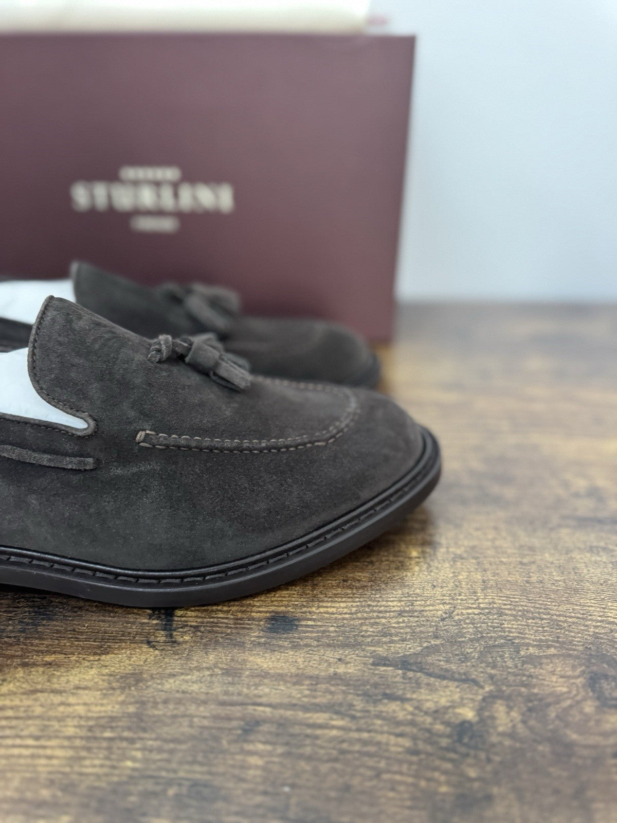 Sturlini  Mocassino Suede Marrone Tassel Loafer      Luxury Scarpa Uomo 42.5