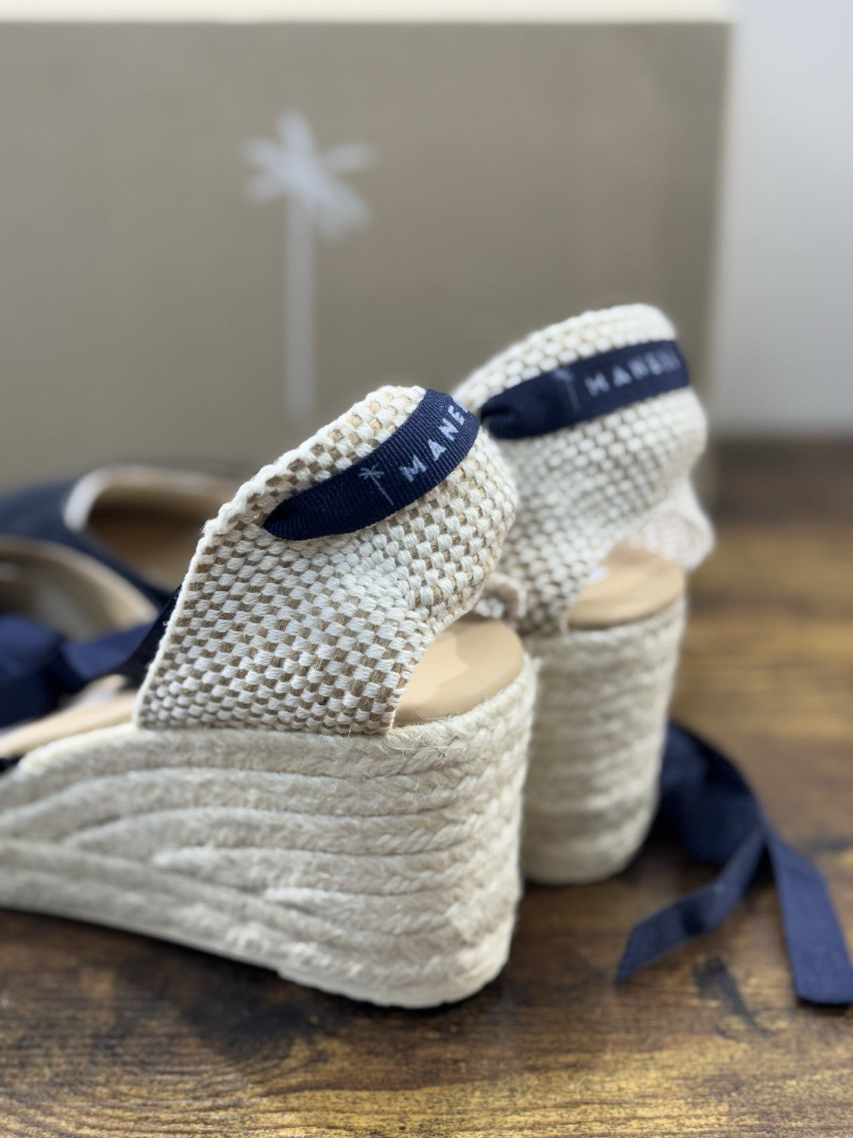 Manebi Espadrilles Suede Blu Zeppa Casual Manebi Shoes Donna 39