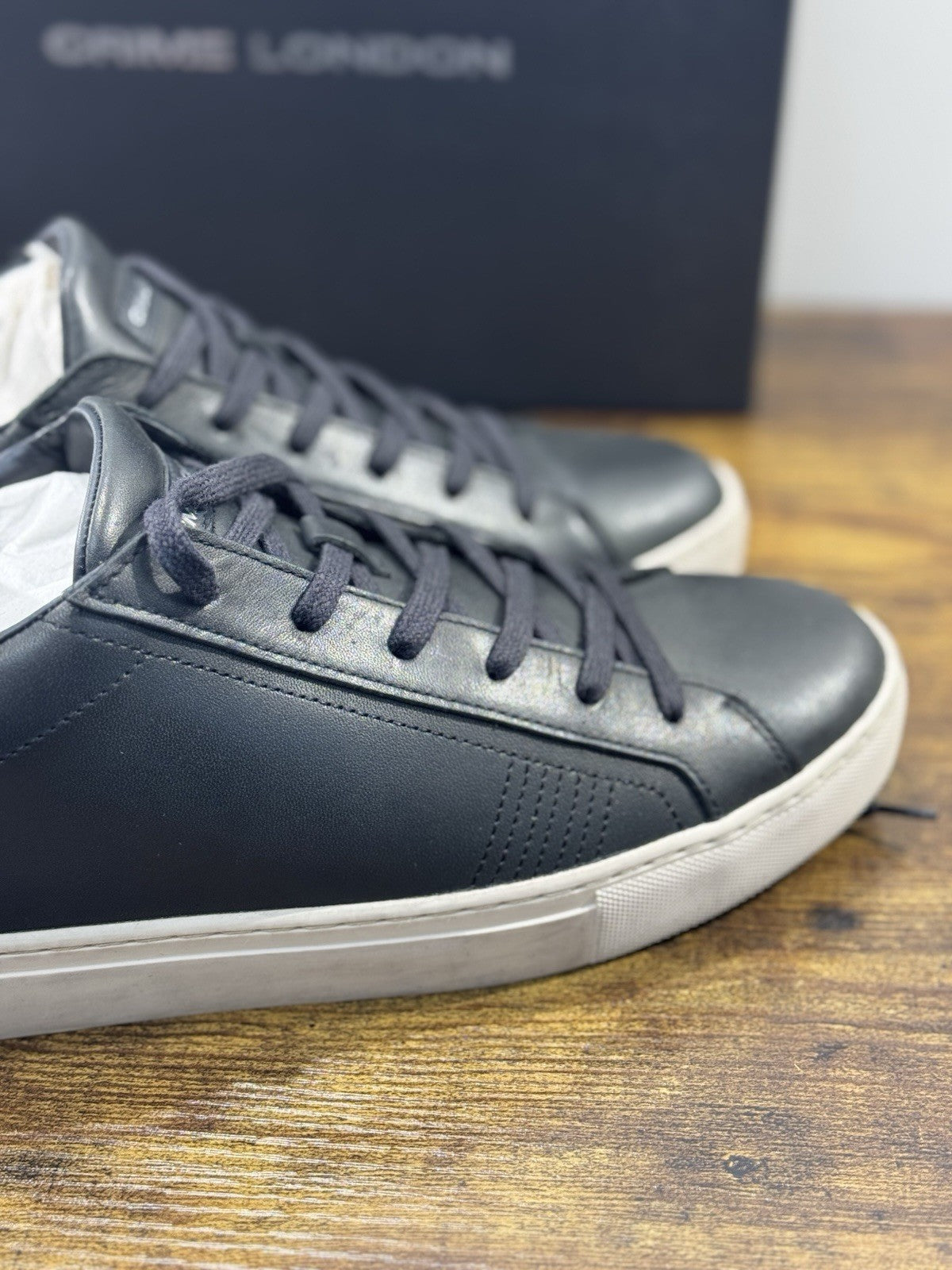 Crime London Sneaker Uomo Low Top Essential      Pelle  Nero Casual Men Shoes 42