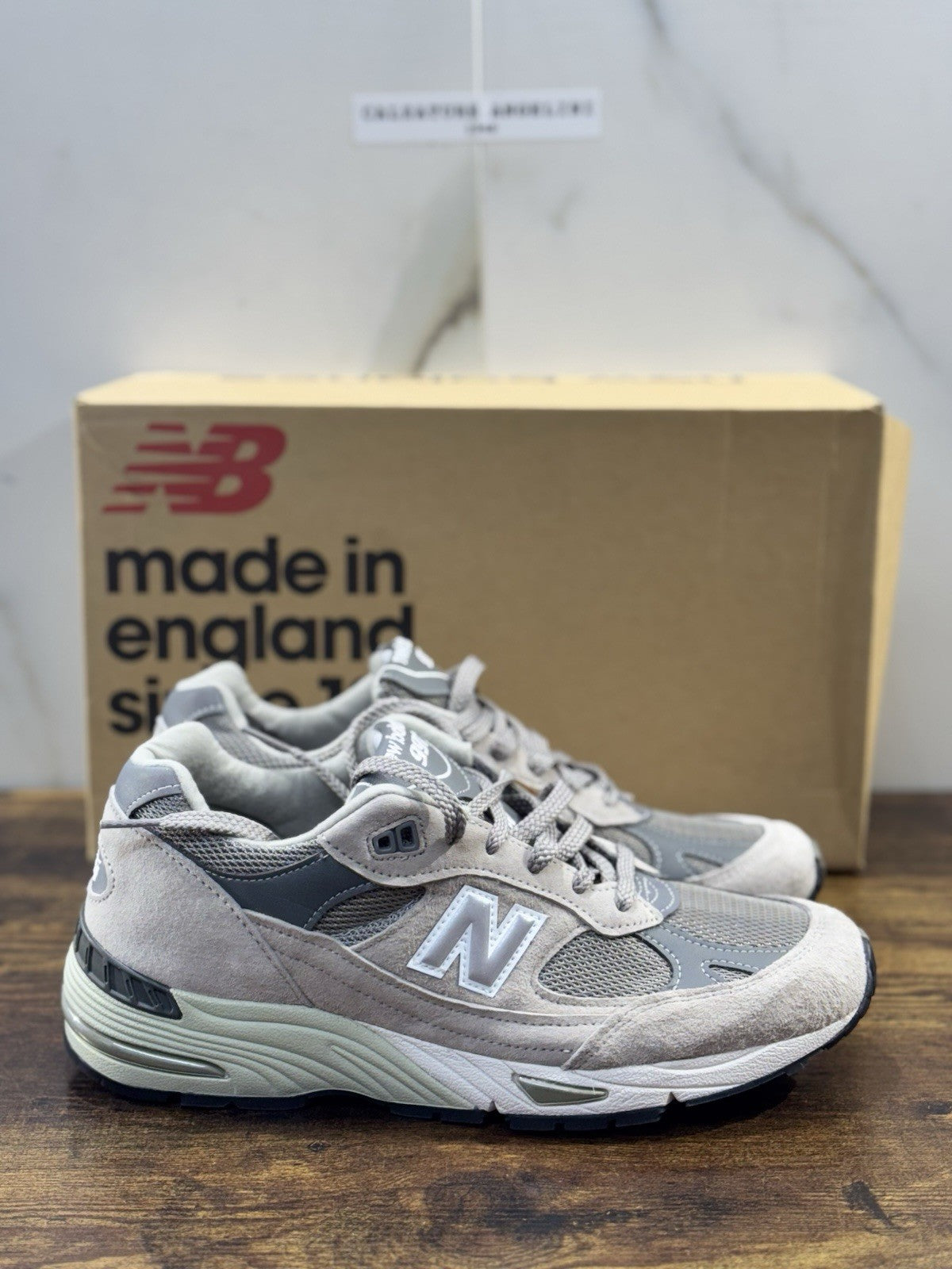 New Balance 991 Made In Uk Limited Edition 100% Leather Iconic Grey  Icon 40.5