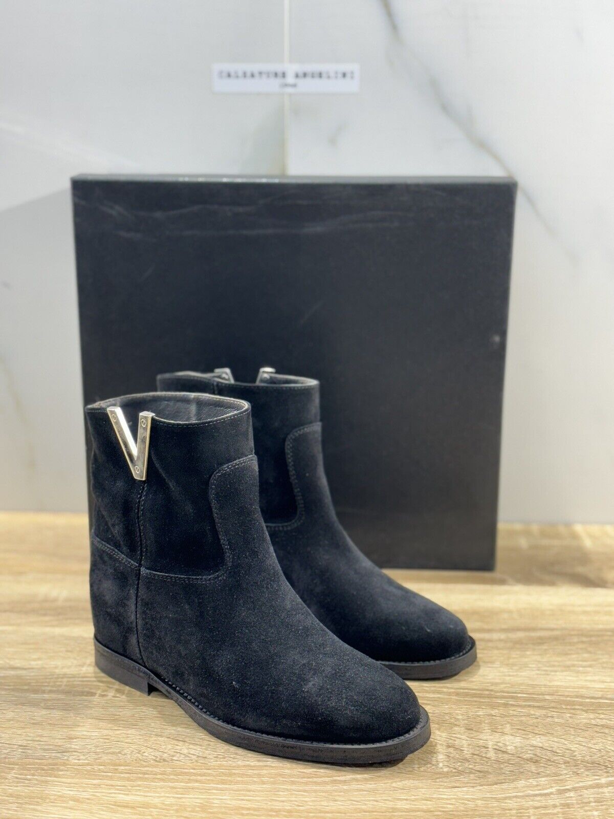 Via Roma 15 Stivaletto Donna 2576 Suede Nero 36